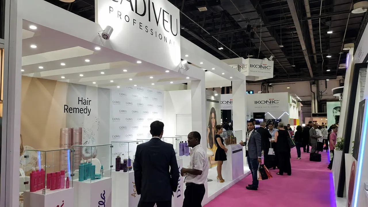 Professional exhibition stand at a live trade show